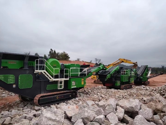 Kalkstein-Raupen-mobile Zerkleinerungsmaschinen-Maschine, Steinbruch-Bahn-tragbarer Kegelbrecher